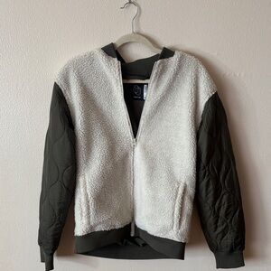 Original Use Cream and Olive Sherpa Jacket
